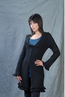 Black coat with ruffles