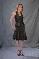 Black skirt with wristfalls and lurex