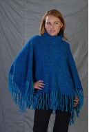 Turquoise frizzled poncho
