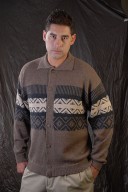 Brown coat with shapes for man