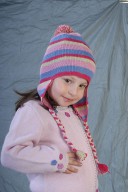 Coloured-striped chullo for girl