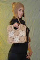 Bag made with crochet knitted pats and organic cotton