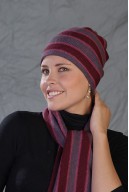 Coloured-striped scarf