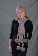 Long mixed yarn knitted scarf