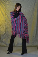 Striped stole with fringes