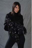 Black pashmina with embroidery
