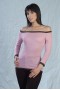 Buttonhole-neck sweater in jersey with 3/4 sleeves