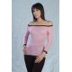 Buttonhole-neck sweater in jersey with 3/4 sleeves