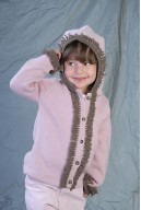 Coat for girl with fringes and hood